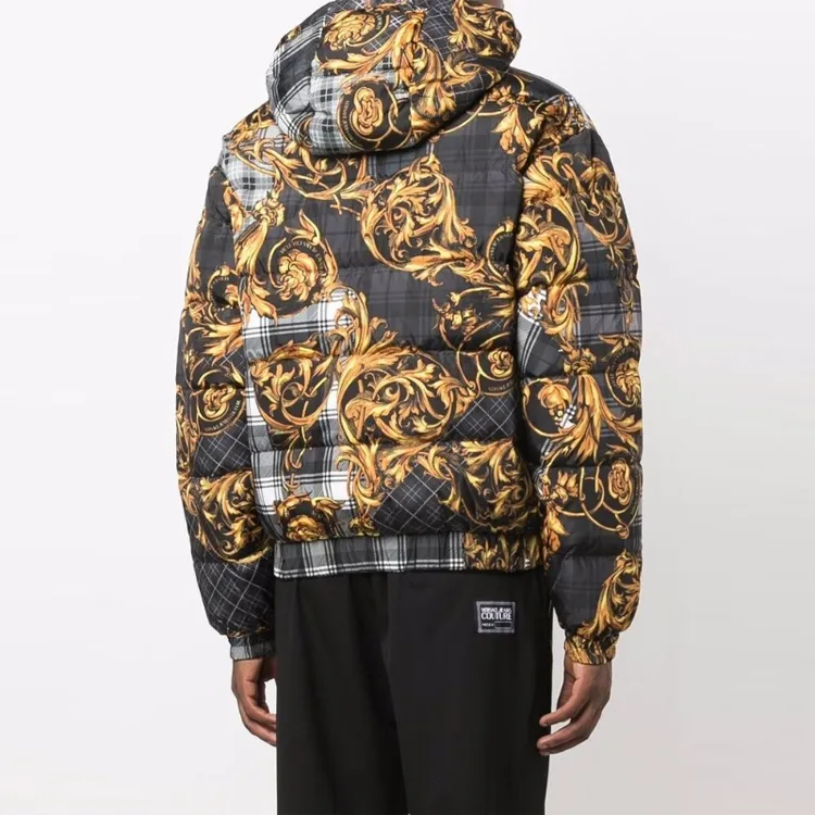 VERSACE Down Jacket Men's Black Gold-4