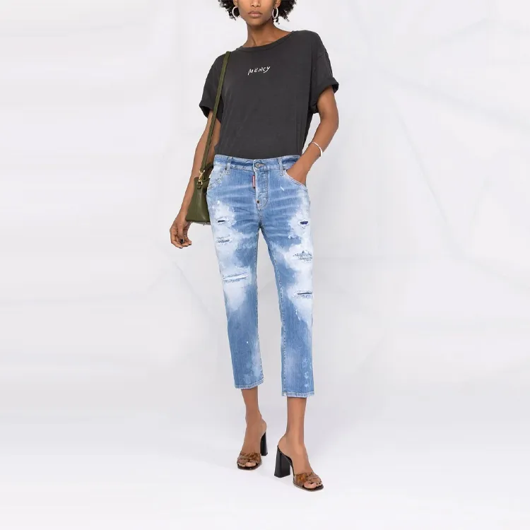 DSQUARED 2 Ripped-detail Cropped Jeans-1