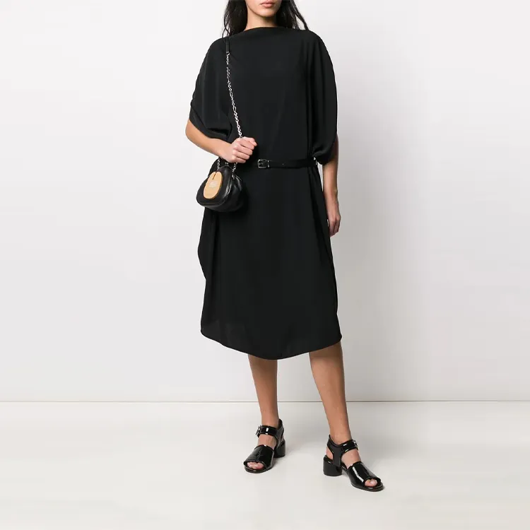 MM6 Maison Margiela Belted Draped Midi Dress-1