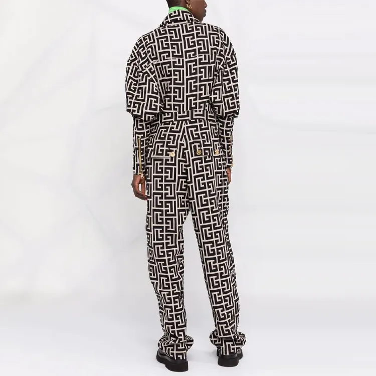 BALMAIN FW21 Jumpsuit Women's Black White-2