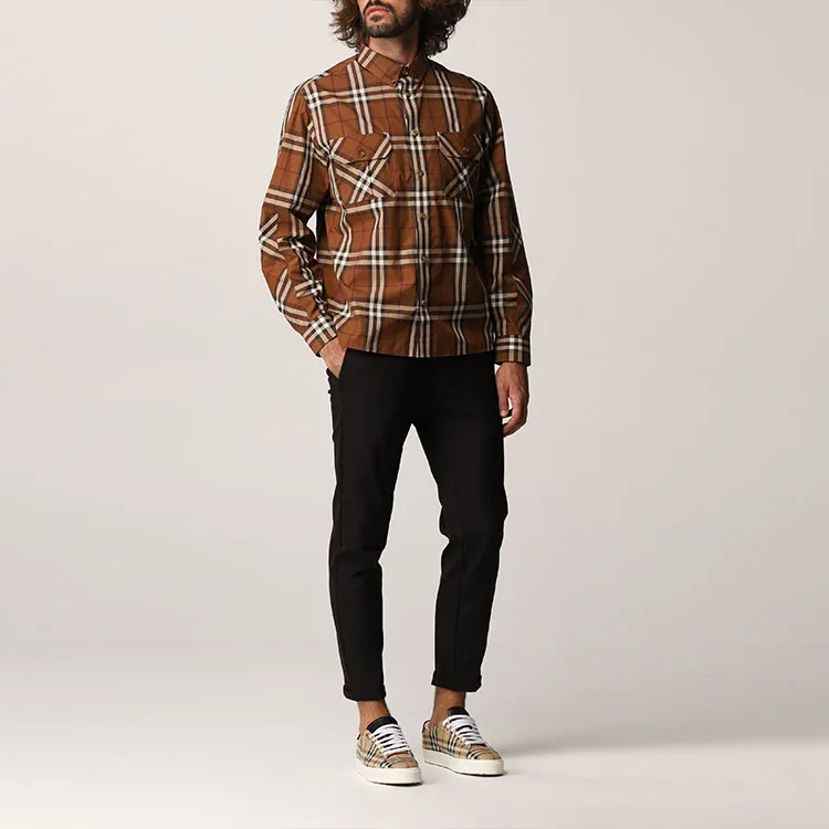 Burberry Shirts Men Brown-1