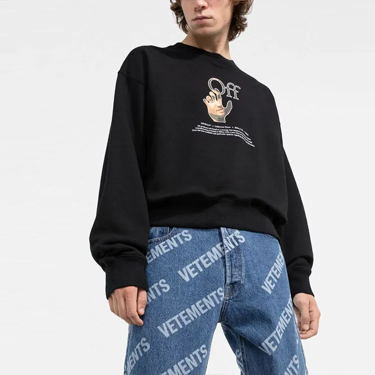 OFF WHITE Caravaggio Hands Off Logo Crewneck-3