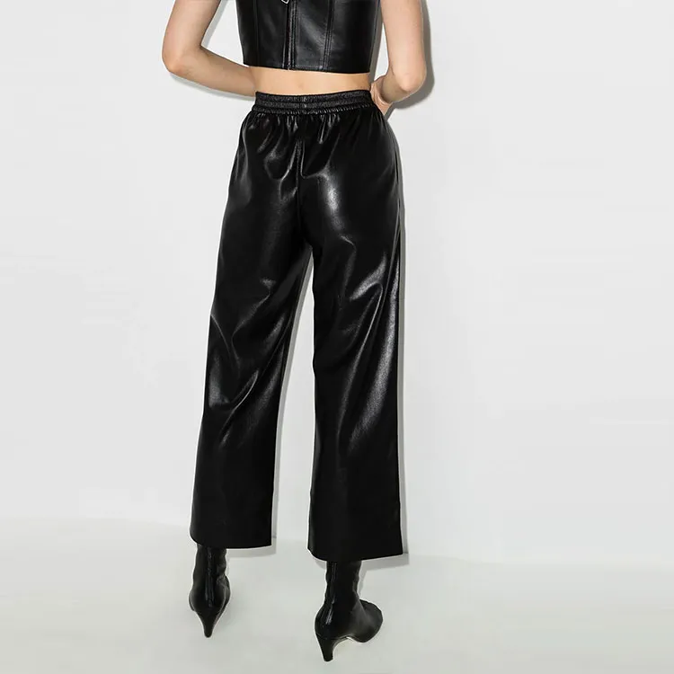 NANUSHKA Leather Pants Women's Black-1