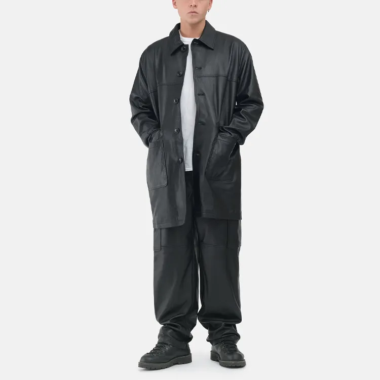 Stussy Leather Jackets Men Black-2