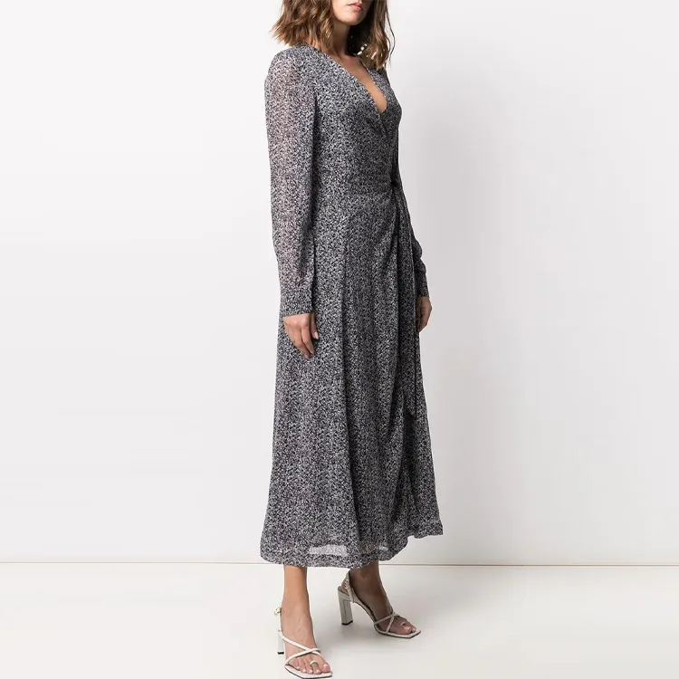 GANNI Long-Sleeved Dresses Women's Gray-3