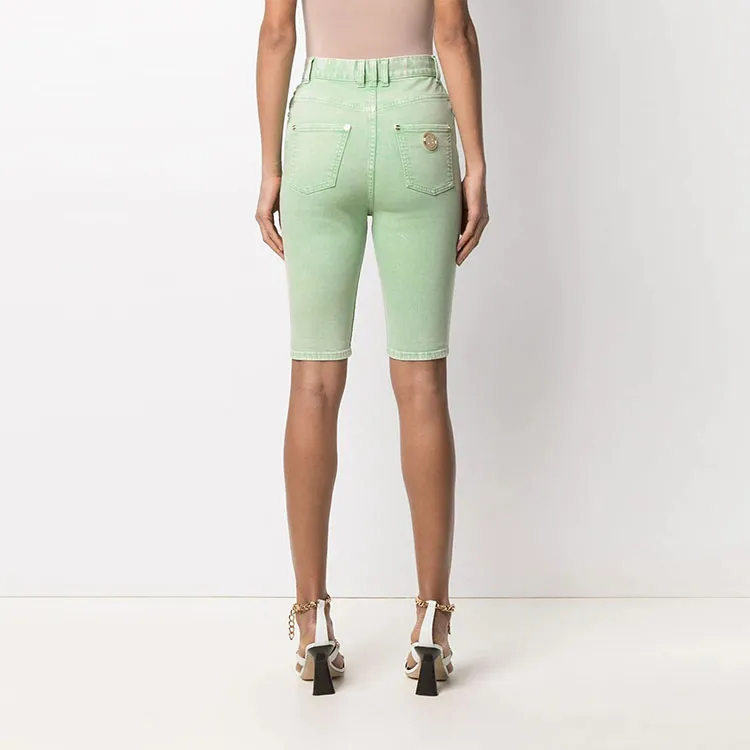 BALMAIN Denim Shorts Women's Green-3