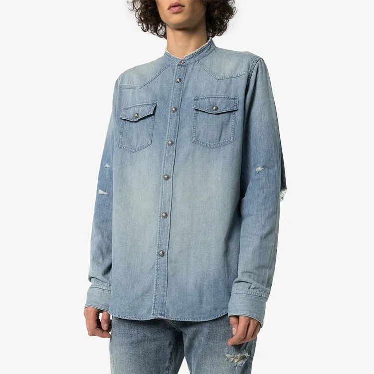 BALMAIN Shirts Men Light Blue-1