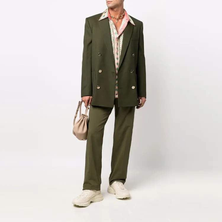 BALMAIN Business Suits Men Green-1