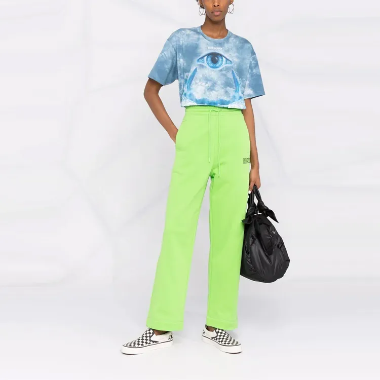 GANNI Knitted Sweatpants Women's Green-1