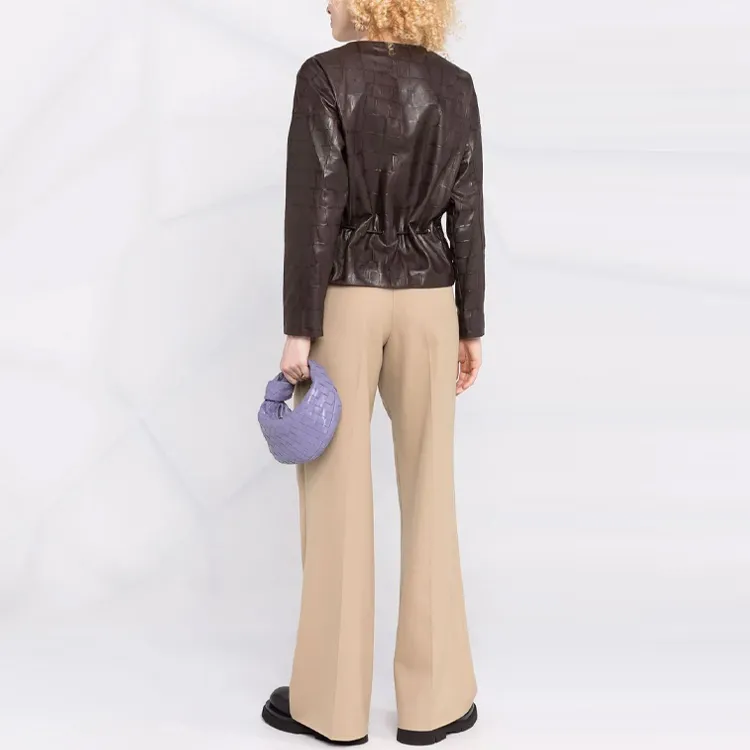 GIORGIO ARMANI Leather Jackets Women's Umber-3