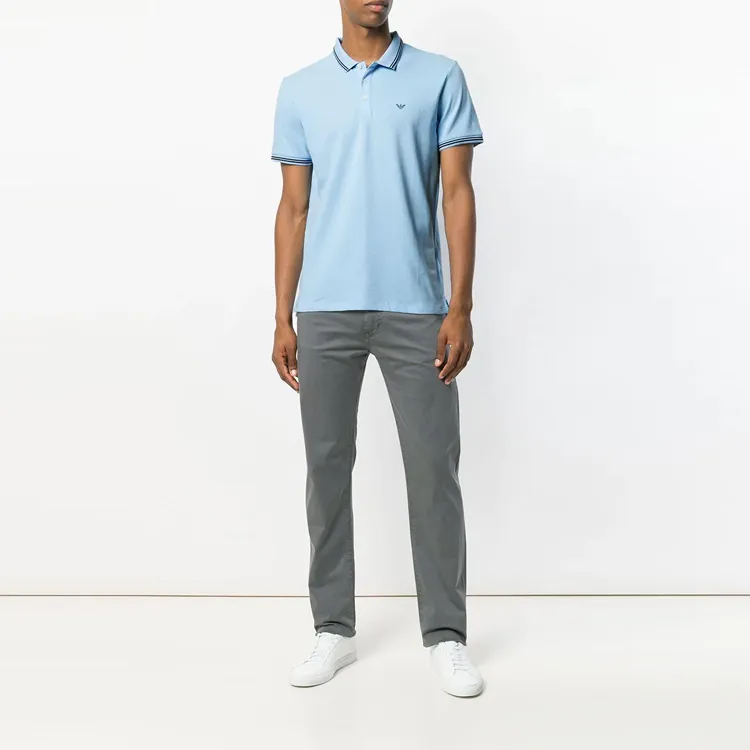 EMPORIO ARMANI Polo Shirts Men Light Blue-1
