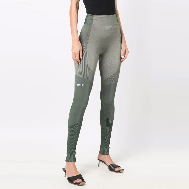 OFF WHITE Athl Shiny Seamless Leggings Green-3