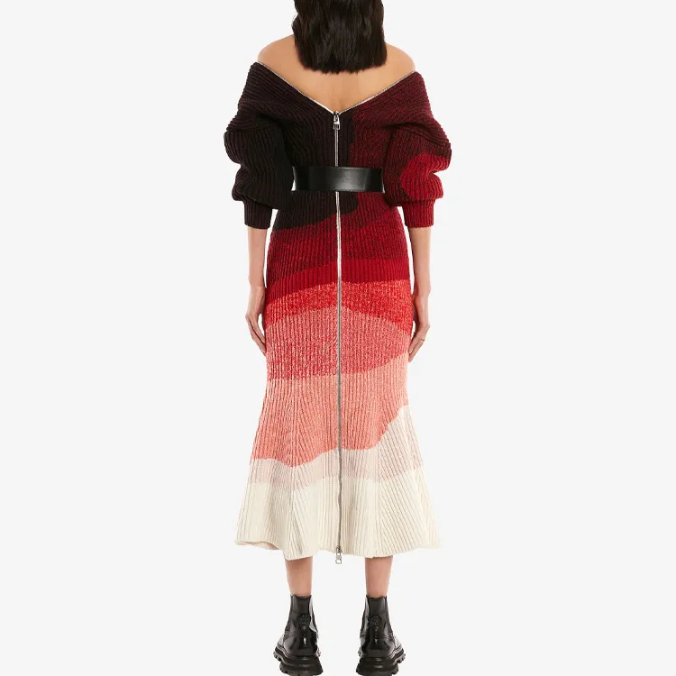 Alexander McQueen Long-Sleeved Dresses Women's Red-2