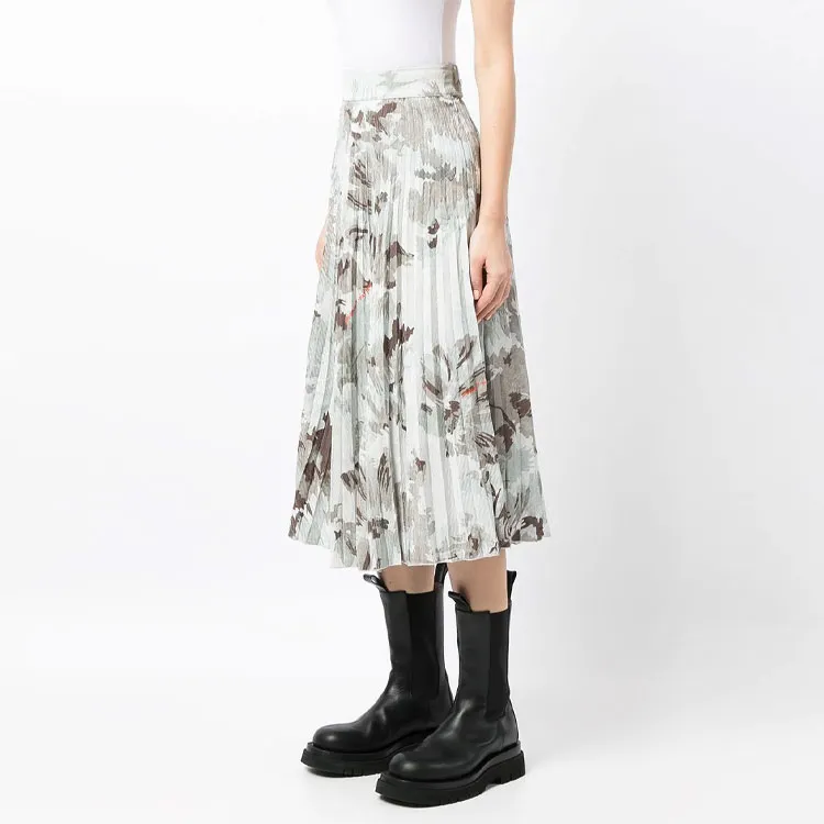 OFF-WHITE FW21 Casual Long Skirts Women's Gray-3