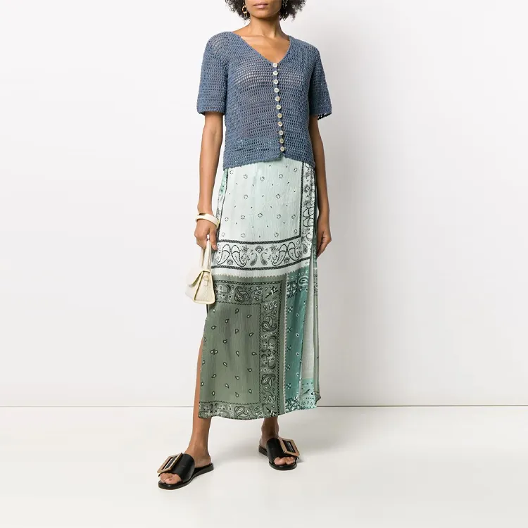 AMIRI Bandana Recon Wrap Long Skirt 'Blue'-1