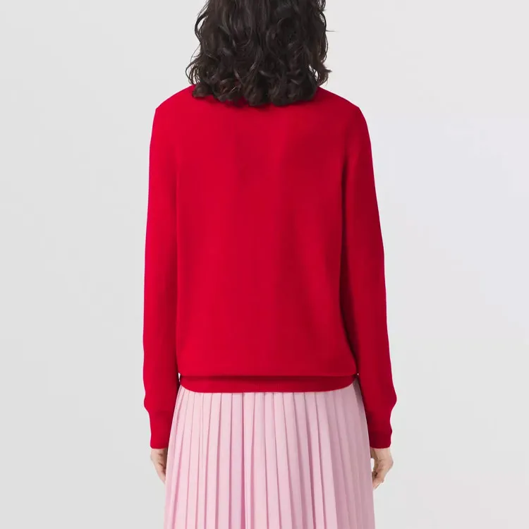 Burberry Cashmere Sweater Women's Bright Red-5