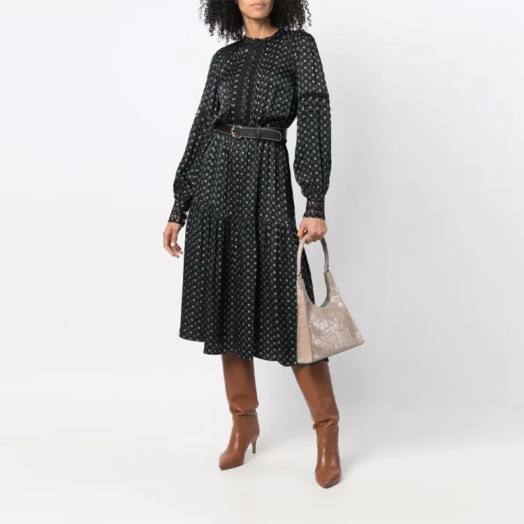 MICHAEL KORS Long Sleeved Dress Women's Black-1