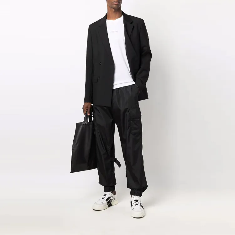 Valentino Cargo Pants Men Black-1