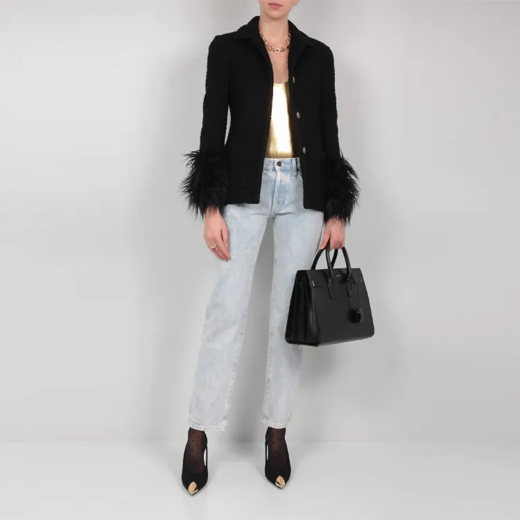 SAINT LAURENT Button Detailed Low Waist Jeans-2