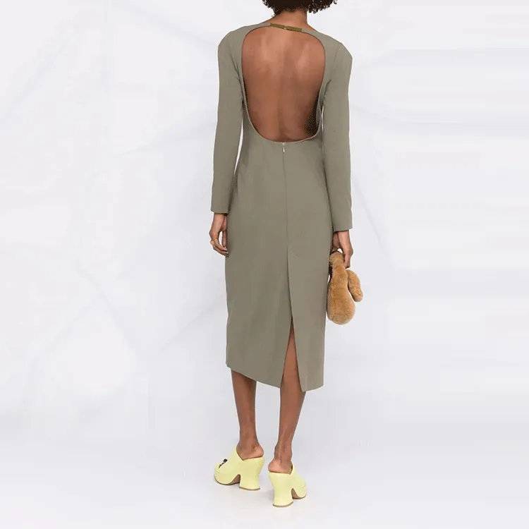 Jacquemus Long-Sleeved Dresses Women's Green-2