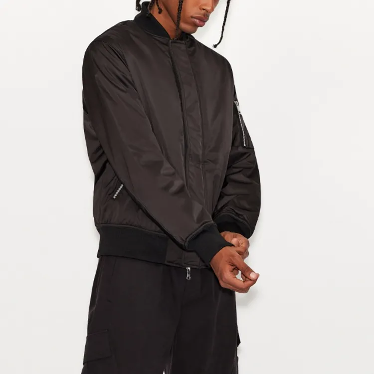 ARMANI EXCHANGE FW21 Letter Solid Color Stand Collar Loose Fit Puffer Jacket Men's Black-4
