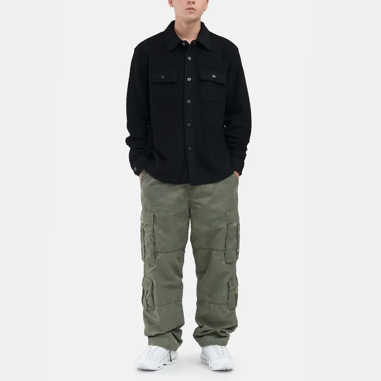 Stussy Textured Wool Cpo Long Sleeve Shirt-2