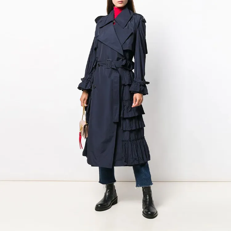 Valentino Trench Coat Women's Dark Blue-1