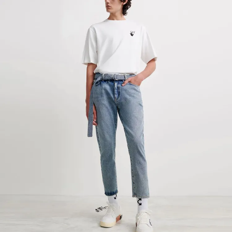 OFF-WHITE Industrial-belt Cropped Jeans-2