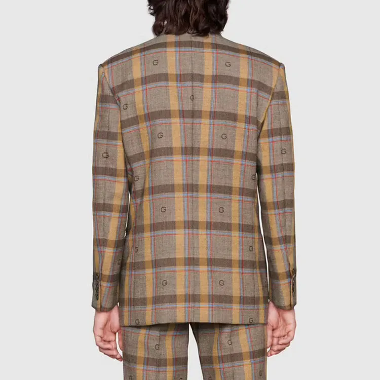 GUCCI Check wool Jacket-4