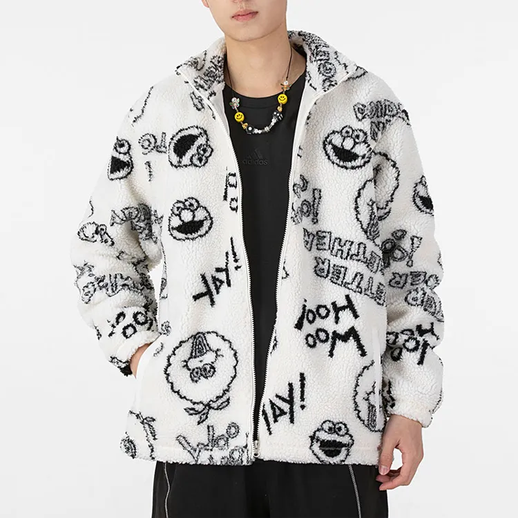 Sesame Street X Adidas Neo Sesame Street Co branded Collection Velvet Jackets Unisex White-2