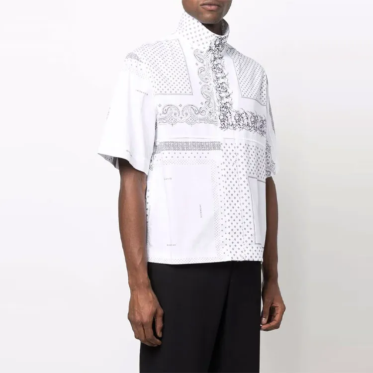 Givenchy Zip Snap Short Sleeve Printed Shirt-3
