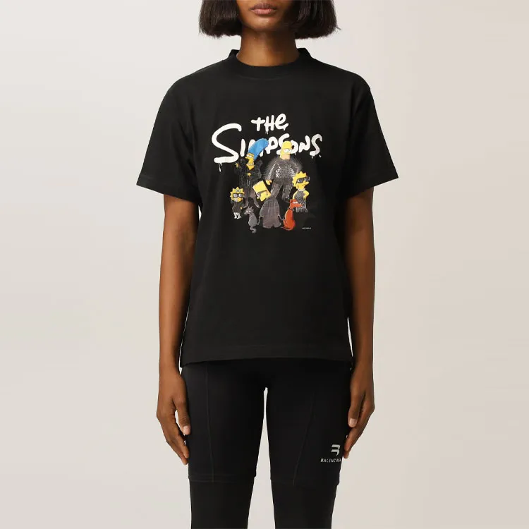 Balenciaga X The Simpsons Women'ss Small Fit T Shirt Black-2