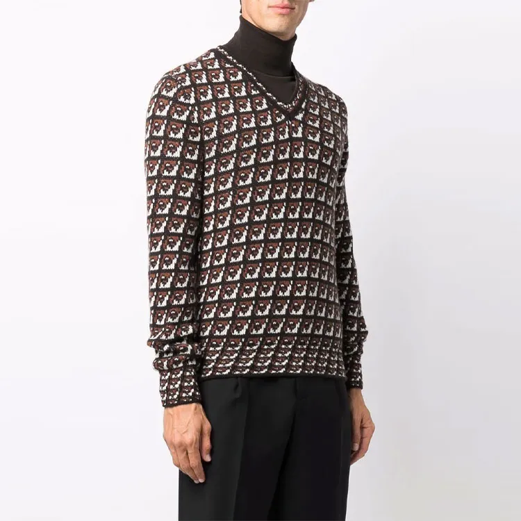 PRADA Cashmere Sweaters Men Brown-2