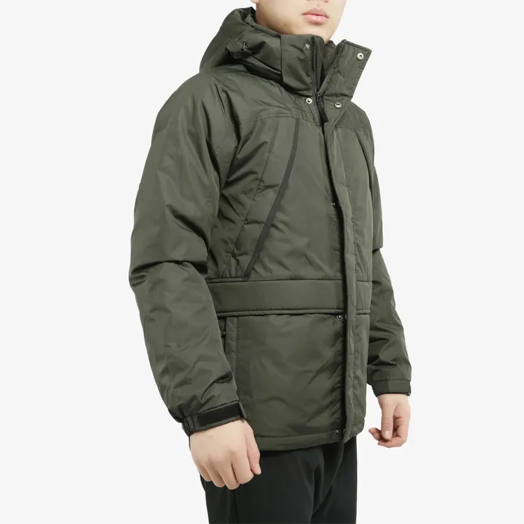 Adidas Solid Color Hooded Down Jacket Men's Green-4