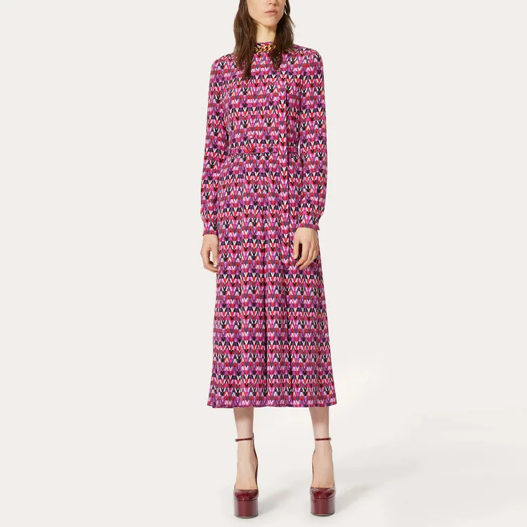 Valentino Long-Sleeved Dresses Women's Pink-3