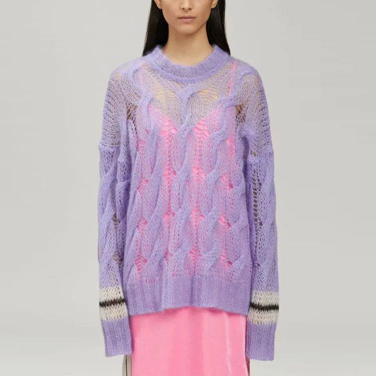 PALM ANGELS SS22 Loose Fit Sweater Women's Purple-2