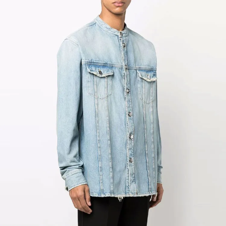 BALMAIN Shirts Men Blue-3