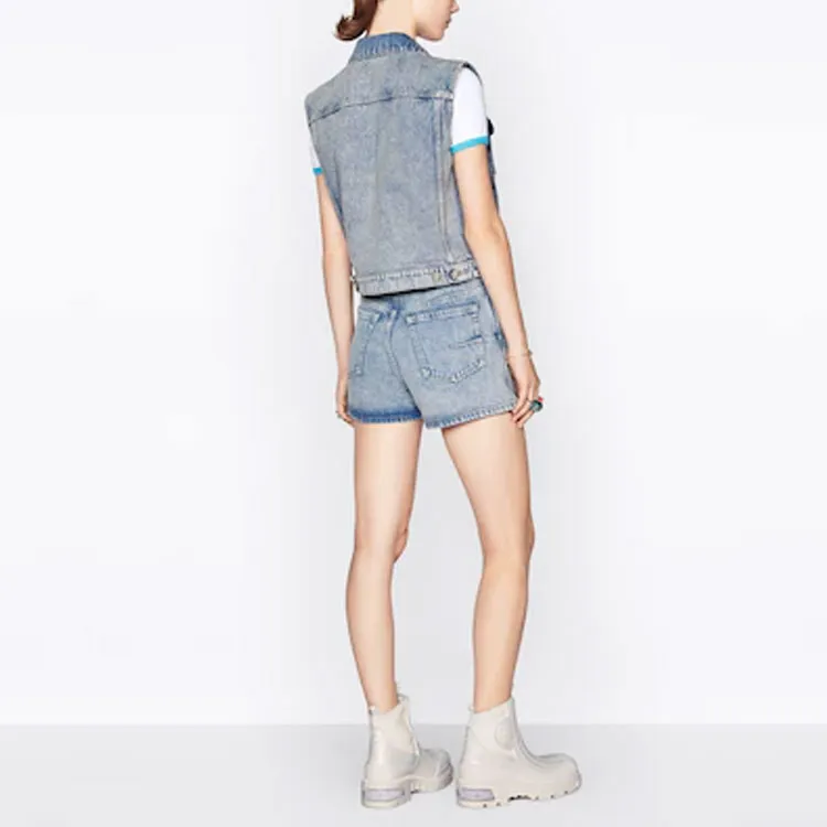 DIOR Quarterly New Products Denim Shorts Women's Blue-3