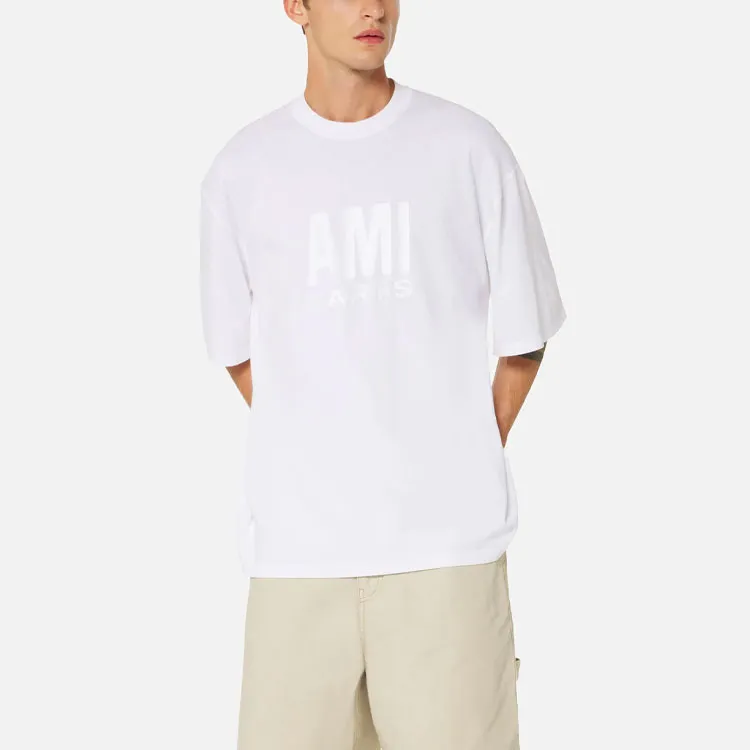 AMI Logo Printed Crewneck T-Shirt-1