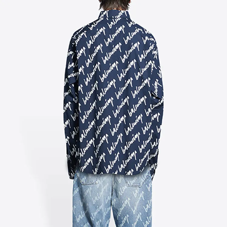 Balenciaga Shirts Men Blue-5