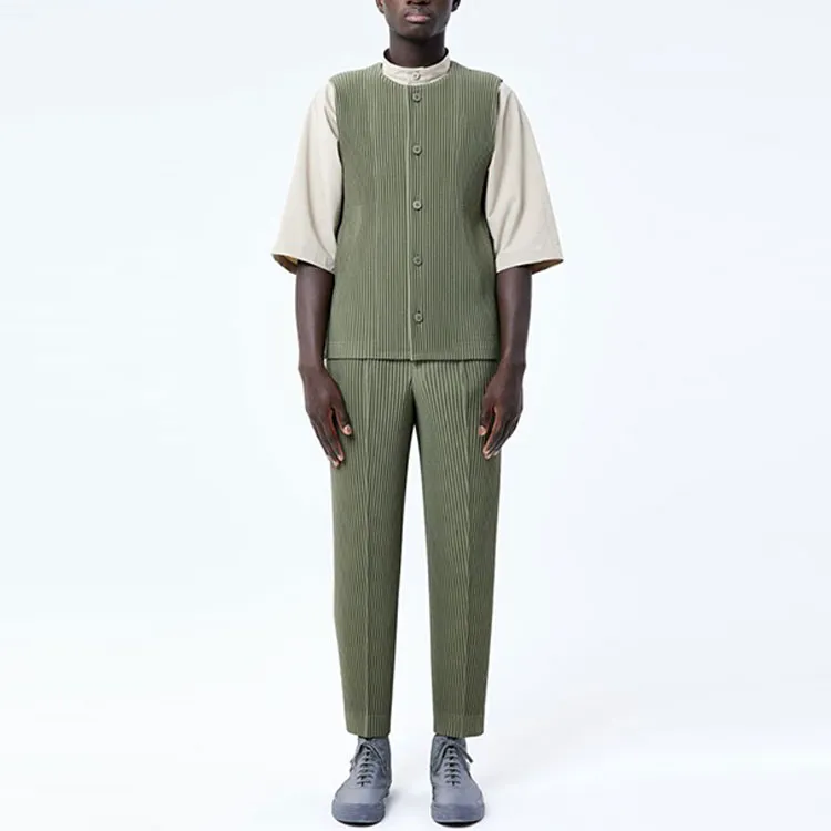 Homme Plissé Issey Miyake Vests Men Green-2
