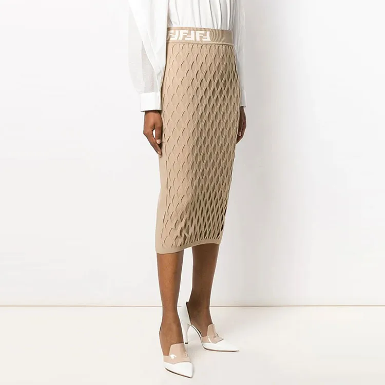FENDI Casual Long Skirt Women's Khaki-2