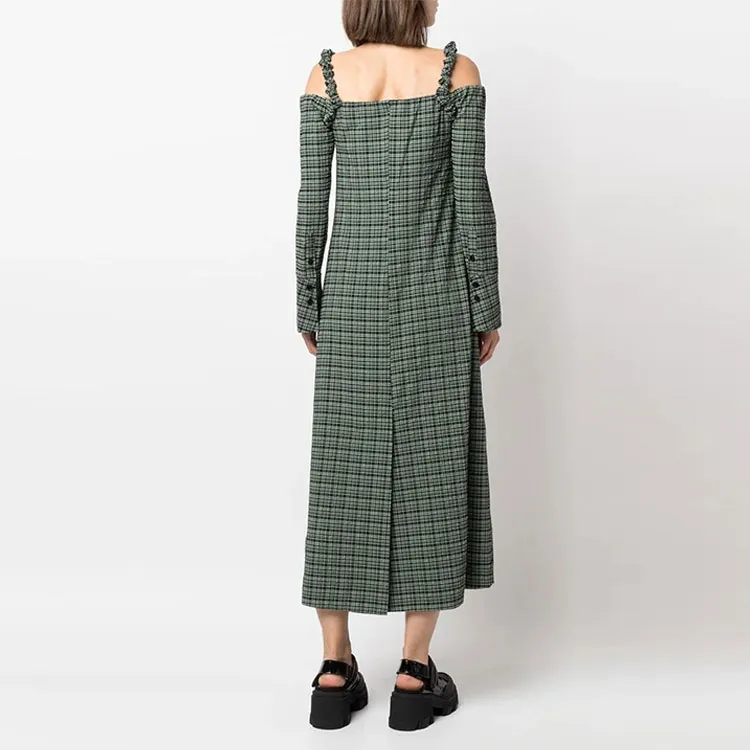 GANNI Slip Dresses Women's Green-2