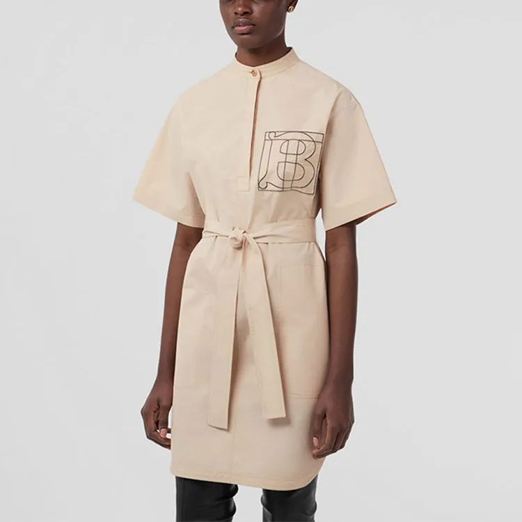 Burberry SS22 Short Sleeved Dress Women's Almond Beige-3