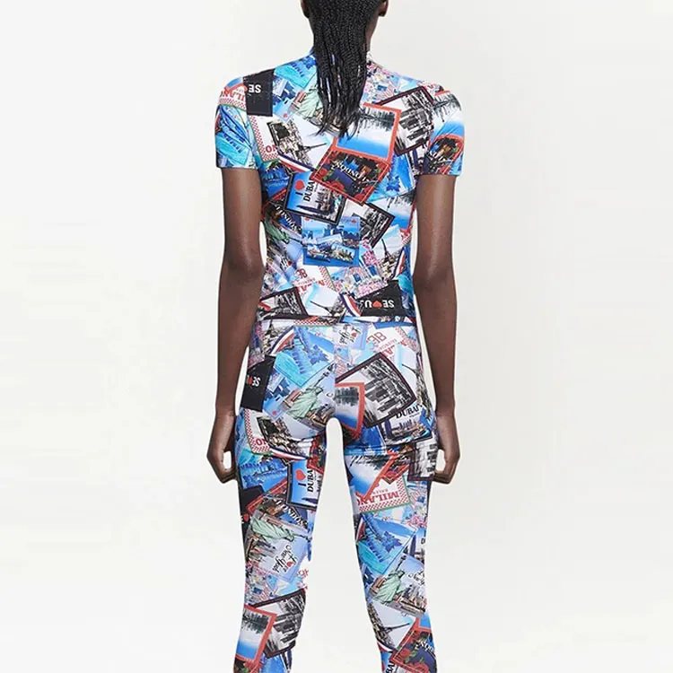 Balenciaga Allover Cities Stretch Top 'Grey'-3