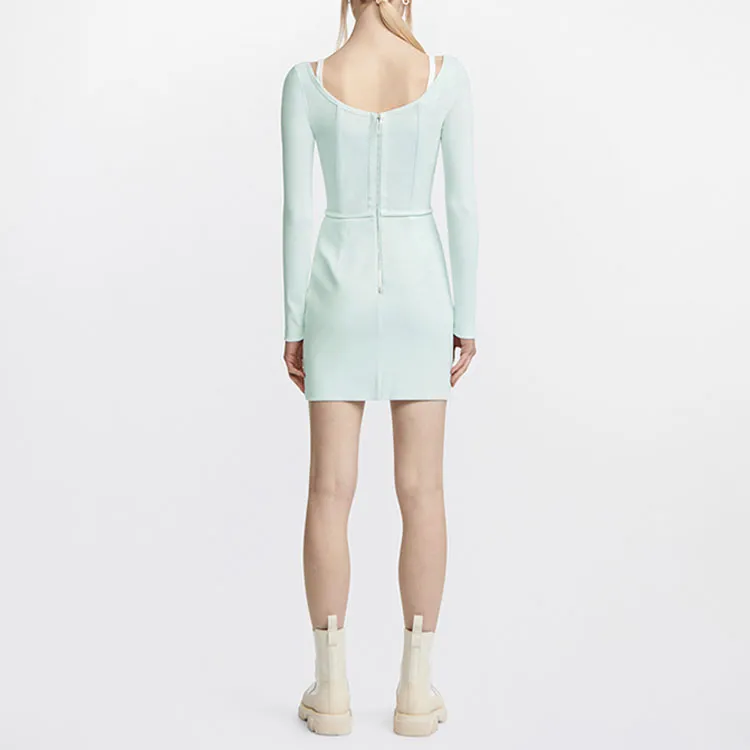 DION LEE Long-Sleeved Dresses Women's Light Blue-3