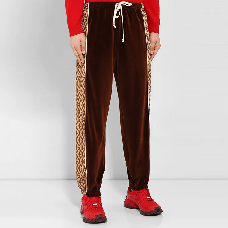 GUCCI Knitted Sports Pants Men's Brown-2