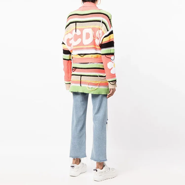 GCDS Mixed knit Belted Cardigan-2