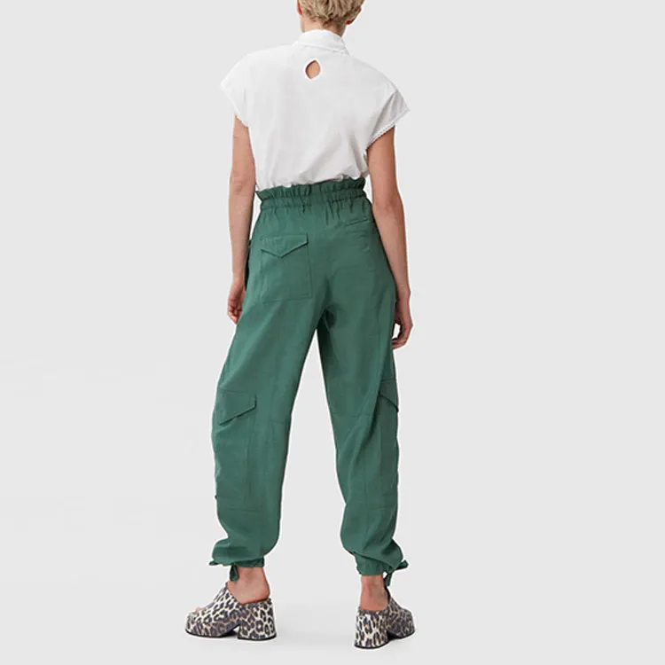 GANNI Cargo Pants Women's Green-3