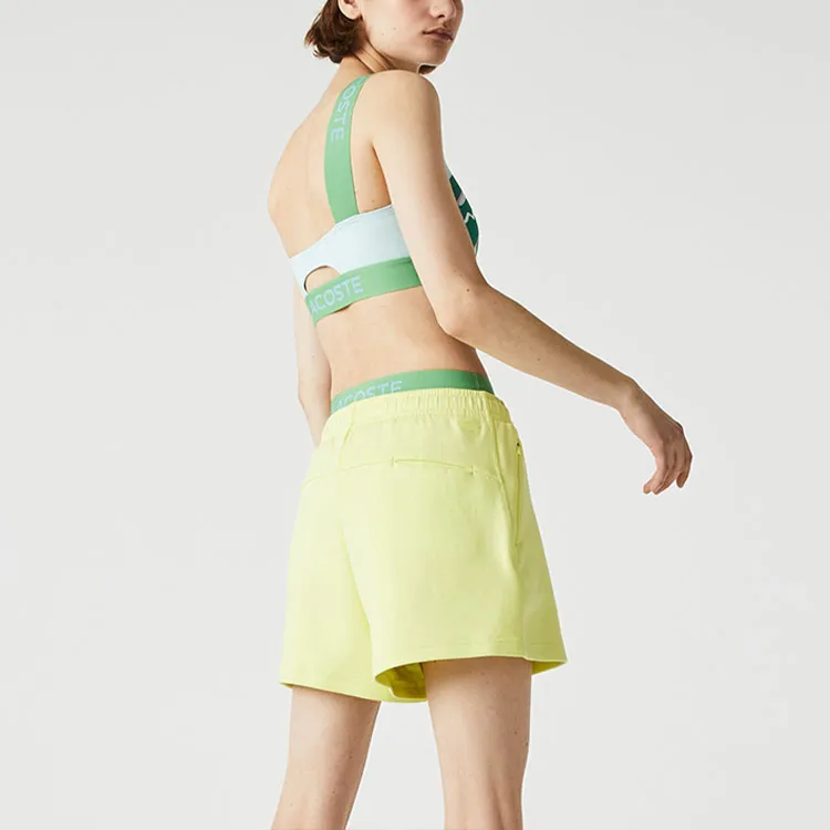 LACOSTE Casual Shorts Women's Neon Yellow-3